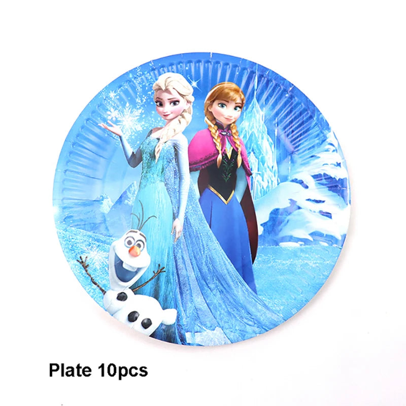 Enchanting Frozen Anna & Elsa Birthday Party Supplies – Disposable Tableware, Plates, Cups, Napkins, Balloons for Kids & Baby Showers