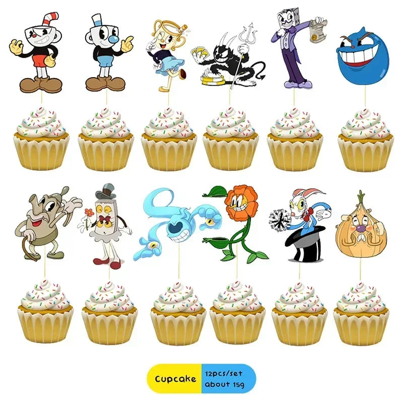 Cuphead Cartoon Birthday Party Supplies - Disposable Cups, Plates, Balloons & Background for Baby Showers & Kids' Celebrations!