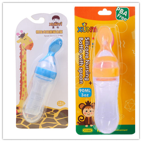 LoomiBaby Leakproof Silicone Baby Spoon Feeder