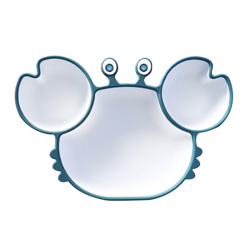 Blue crab-shaped plate on a white background