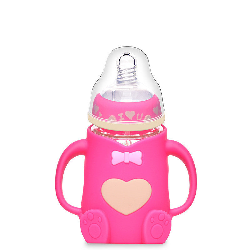 LittleLoom Baby Silicone Glass Feeding Bottle