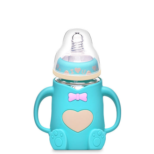 LittleLoom Baby Silicone Glass Feeding Bottle