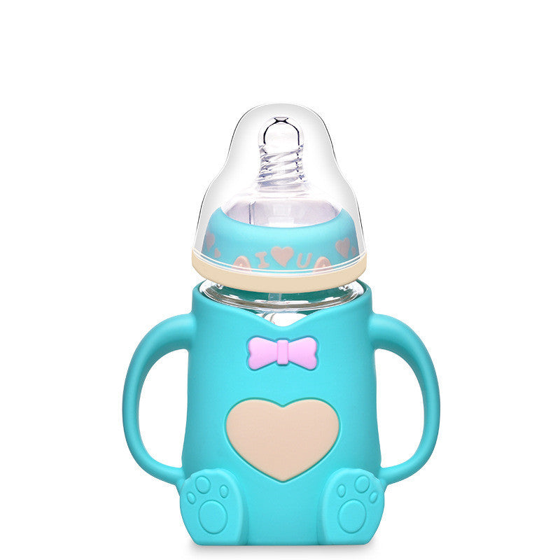 LittleLoom Baby Silicone Glass Feeding Bottle