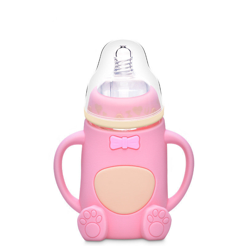 LittleLoom Baby Silicone Glass Feeding Bottle