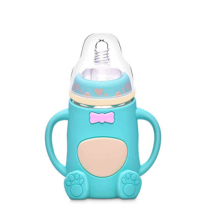 LittleLoom Baby Silicone Glass Feeding Bottle