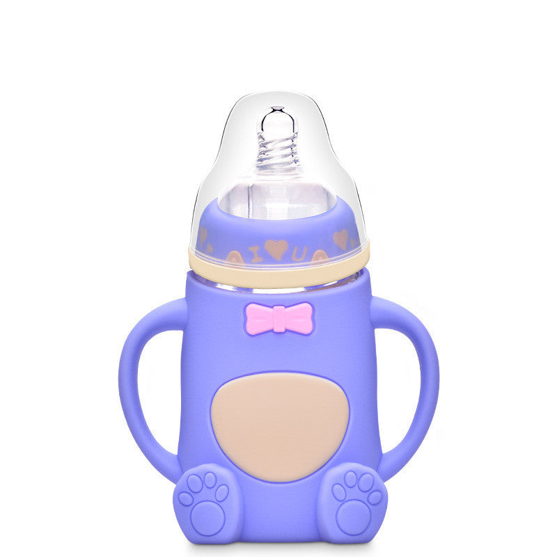 LittleLoom Baby Silicone Glass Feeding Bottle