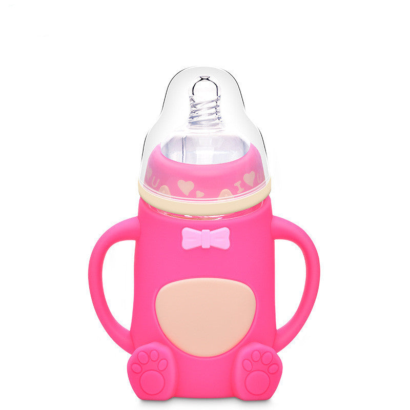 LittleLoom Baby Silicone Glass Feeding Bottle