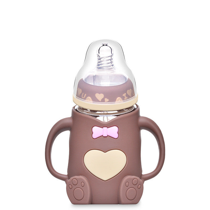 LittleLoom Baby Silicone Glass Feeding Bottle