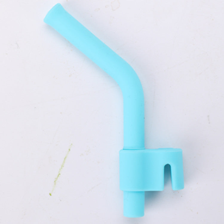 Light blue silicone straw on a white background