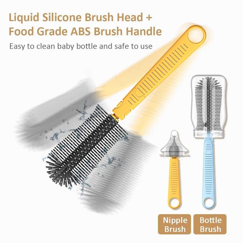 Totora Portable Silicone Baby Bottle Brush Set – Nipple & Bottle Cleaner