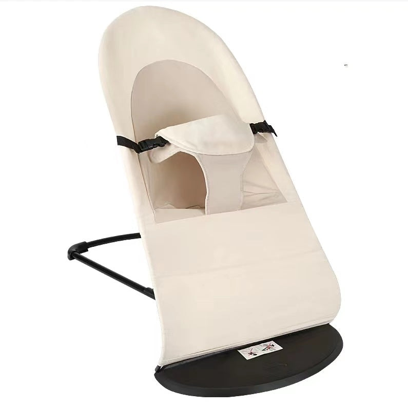 Beige baby swing on a white background