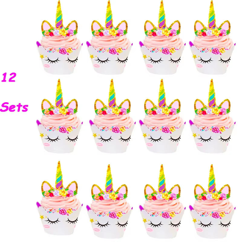 Magical Unicorn Birthday Party Tableware Set - Plates, Cups & Banner for Girls - Ideal Baby Shower Gift!