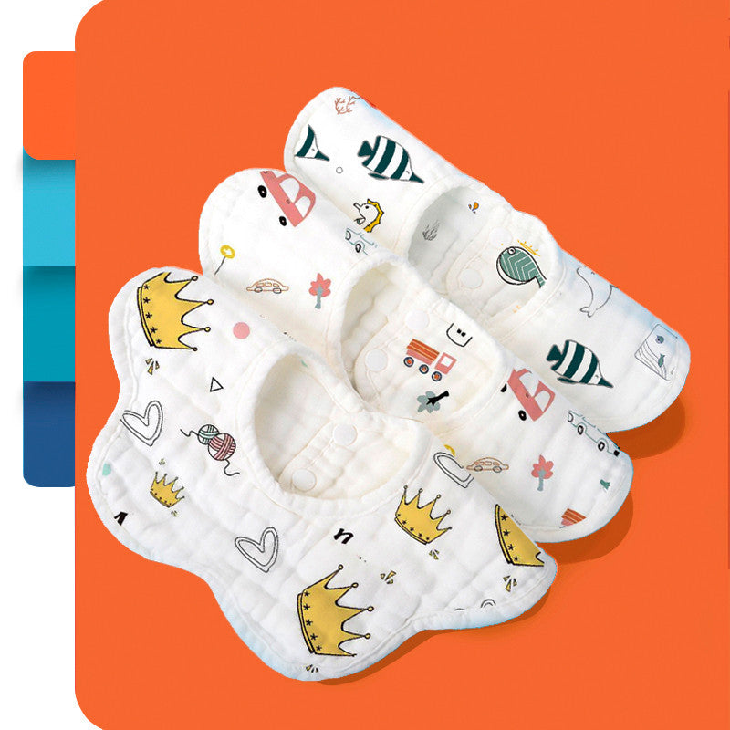 AngelNest Waterproof Baby Bib 360° Rotating Flower Design Soft