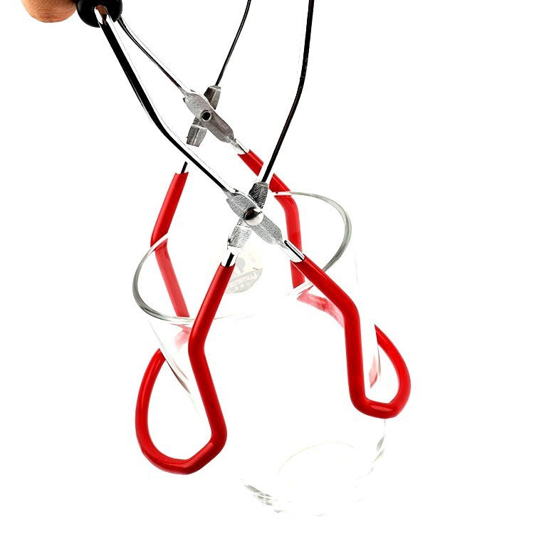 Fishing hook with red shank on a white background
