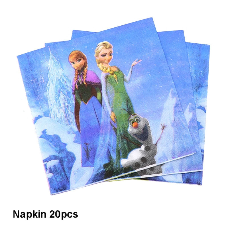 Enchanting Frozen Anna & Elsa Birthday Party Supplies – Disposable Tableware, Plates, Cups, Napkins, Balloons for Kids & Baby Showers