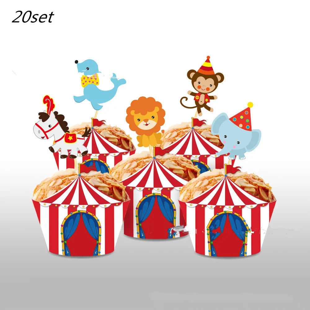 Ultimate Circus Theme Birthday Party Supplies - Disposable Cups, Plates, Banners, Clown Balloons & More!