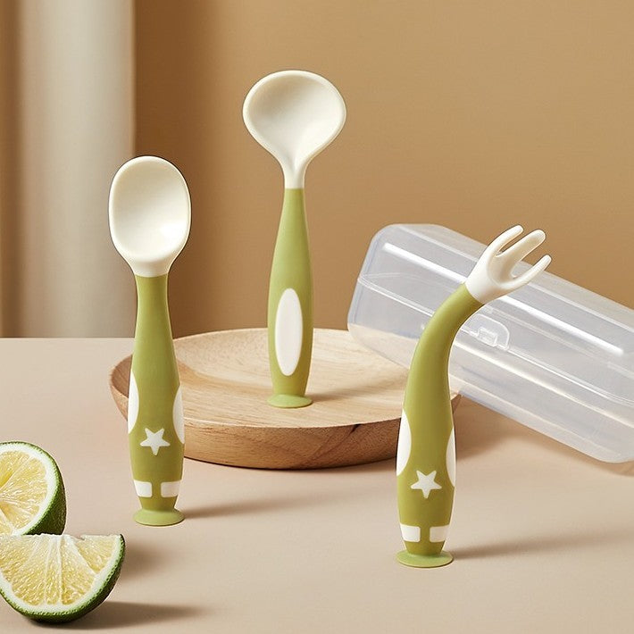Trainee Training for Autonomous Eating with a Spoon and Fork – Ergonomic Design, Safe Materials | Essential Self-Feeding Utensils for Babies and Toddlers