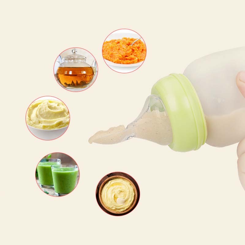 CozySprout Wide-Caliber Silicone Baby Spoon Bottle
