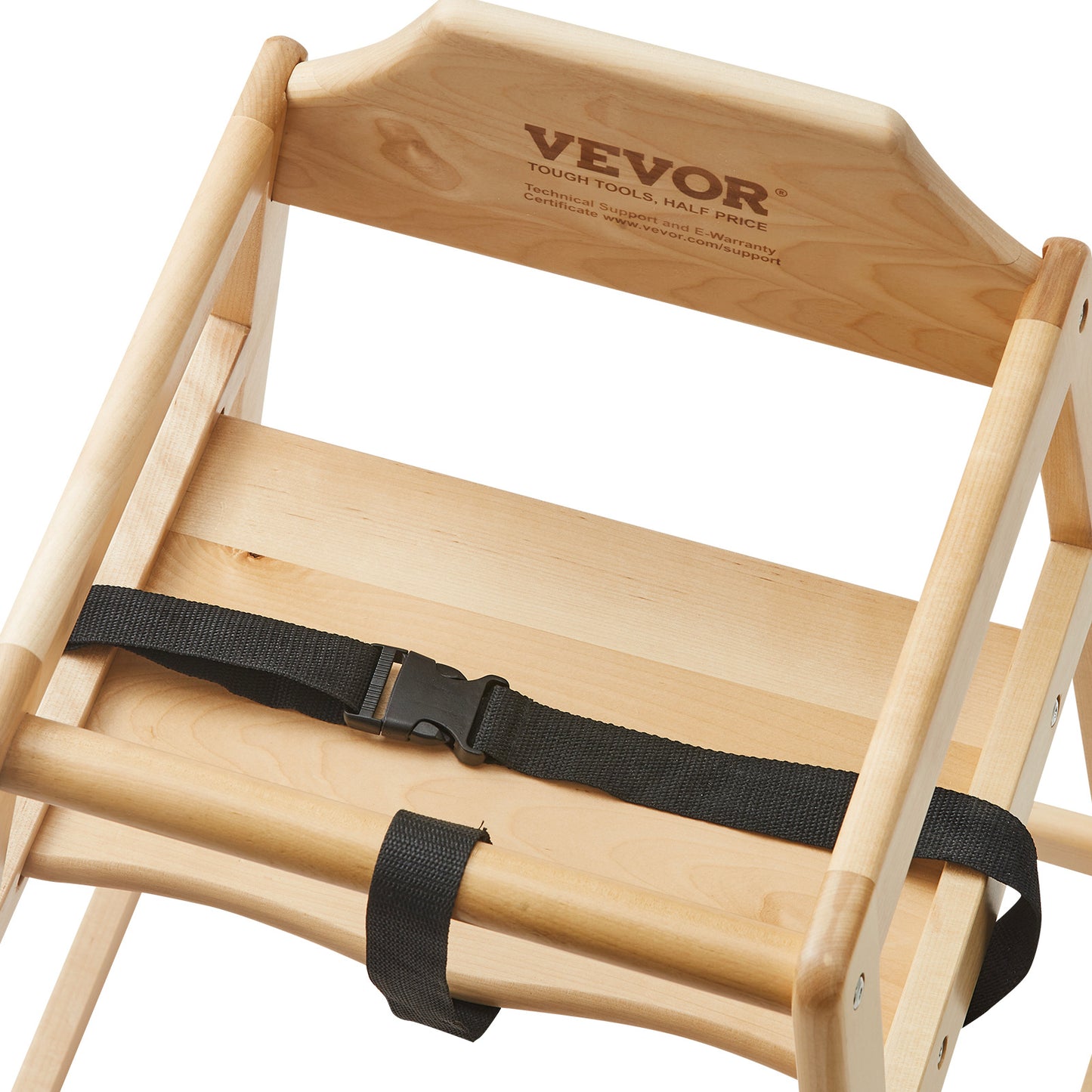 Wooden step ladder with black strap and Vevor branding on a white background