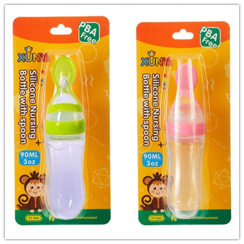 LoomiBaby Leakproof Silicone Baby Spoon Feeder