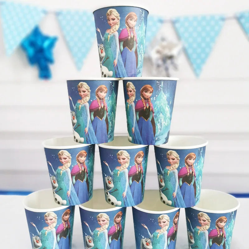 Enchanting Frozen Anna & Elsa Birthday Party Supplies – Disposable Tableware, Plates, Cups, Napkins, Balloons for Kids & Baby Showers