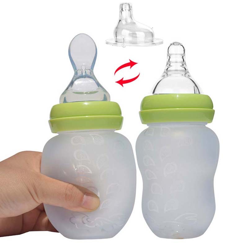 CozySprout Wide-Caliber Silicone Baby Spoon Bottle