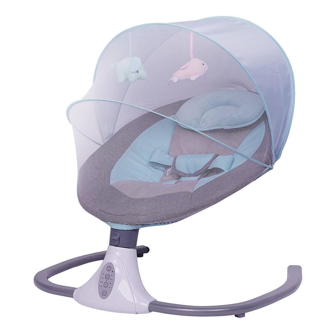 Nestacular electric baby rocking chair in cherry blossom powder with adjustable settings and soothing music