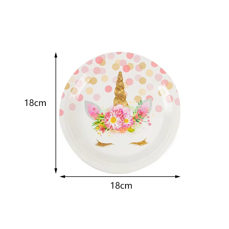 Magical Unicorn Birthday Party Tableware Set - Plates, Cups & Banner for Girls - Ideal Baby Shower Gift!