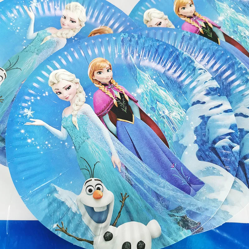 Enchanting Frozen Anna & Elsa Birthday Party Supplies – Disposable Tableware, Plates, Cups, Napkins, Balloons for Kids & Baby Showers