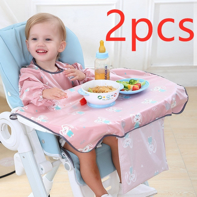 Full-Coverage Baby Bib Smock | High Chair Feeding Gown