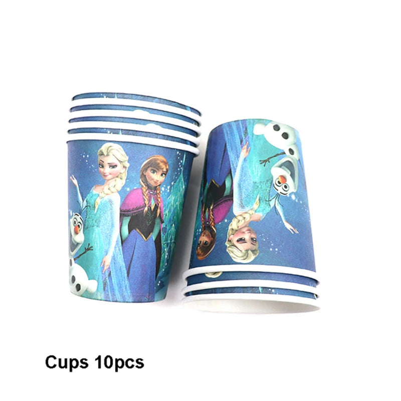 Enchanting Frozen Anna & Elsa Birthday Party Supplies – Disposable Tableware, Plates, Cups, Napkins, Balloons for Kids & Baby Showers
