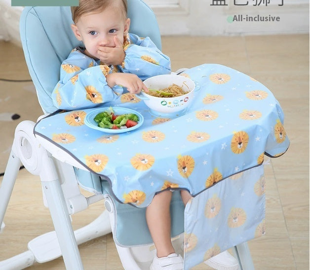 Full-Coverage Baby Bib Smock | High Chair Feeding Gown