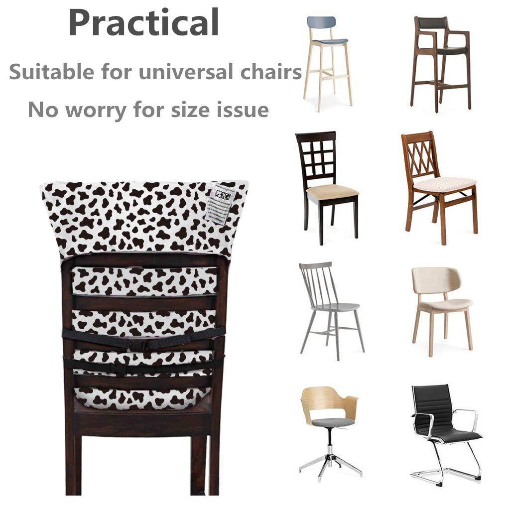 Collection of various chairs with a focus on a leopard print chair, labeled as practical and suitable for universal chairs.