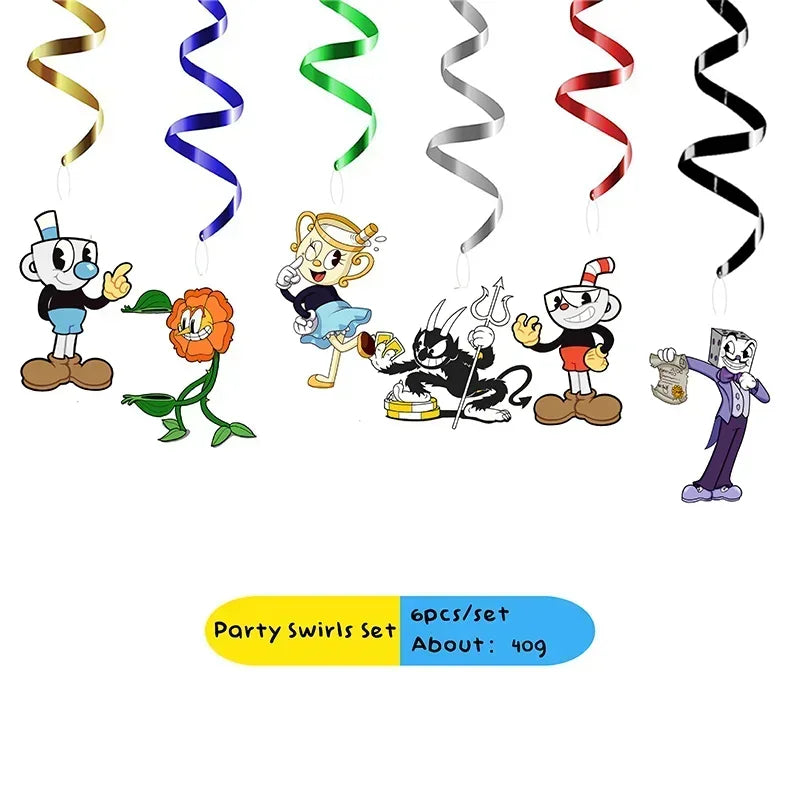 Cuphead Cartoon Birthday Party Supplies - Disposable Cups, Plates, Balloons & Background for Baby Showers & Kids' Celebrations!