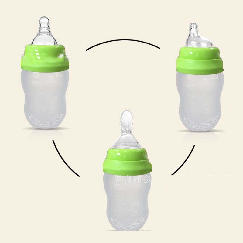 CozySprout Wide-Caliber Silicone Baby Spoon Bottle