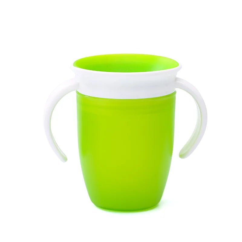 360° Rotating Baby Water Cup with Double Handle & Leakproof Flip Lid - Perfect Learning Drinking Cup for Infants