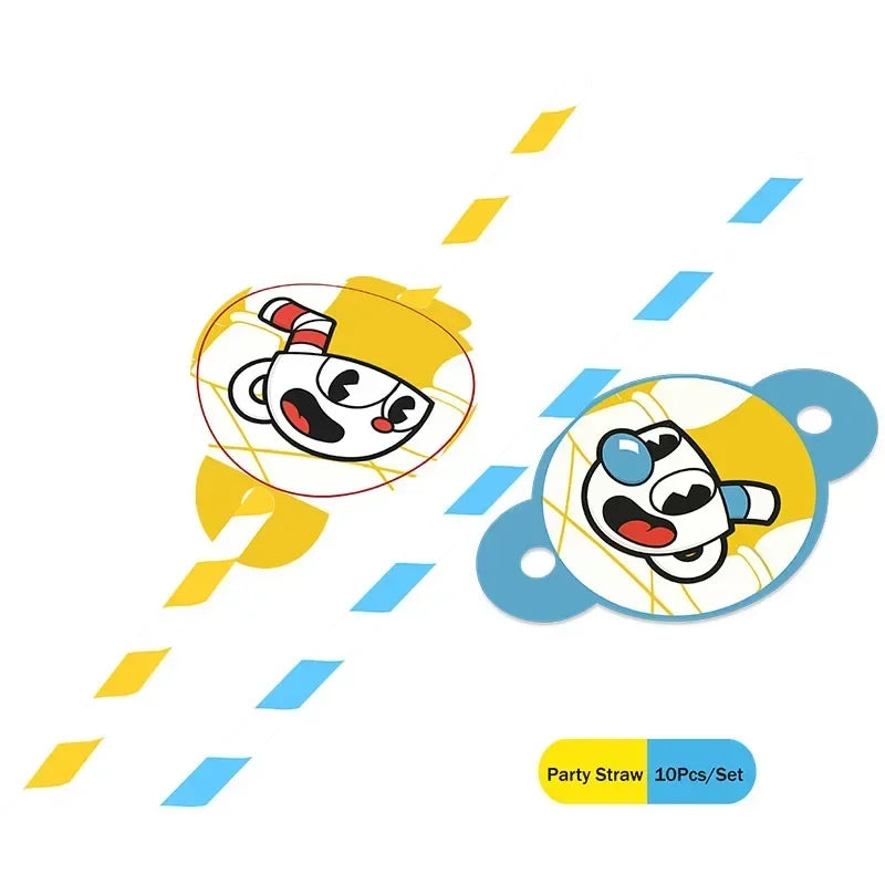 Cuphead Cartoon Birthday Party Supplies - Disposable Cups, Plates, Balloons & Background for Baby Showers & Kids' Celebrations!