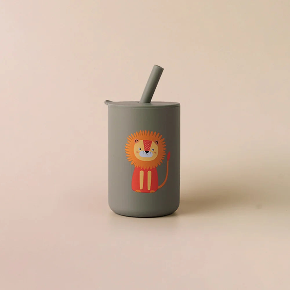 Leakproof Silicone Baby Straw Cup - Safe, Anti-Hot Toddler Water Bottle for Easy Learning and Feeding