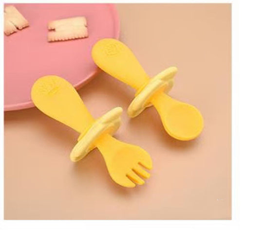 KikiBoo Short Handle Silicone Spoon & Fork