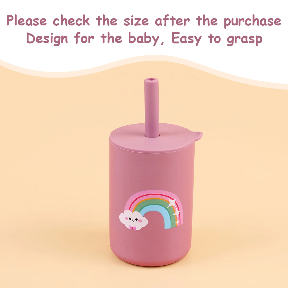 Leakproof Silicone Baby Straw Cup - Safe, Anti-Hot Toddler Water Bottle for Easy Learning and Feeding