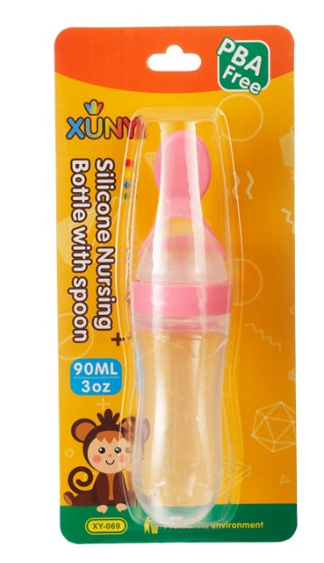 LoomiBaby Leakproof Silicone Baby Spoon Feeder
