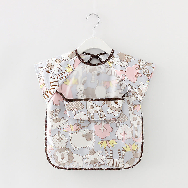 Children's bib with animal pattern on a white background
