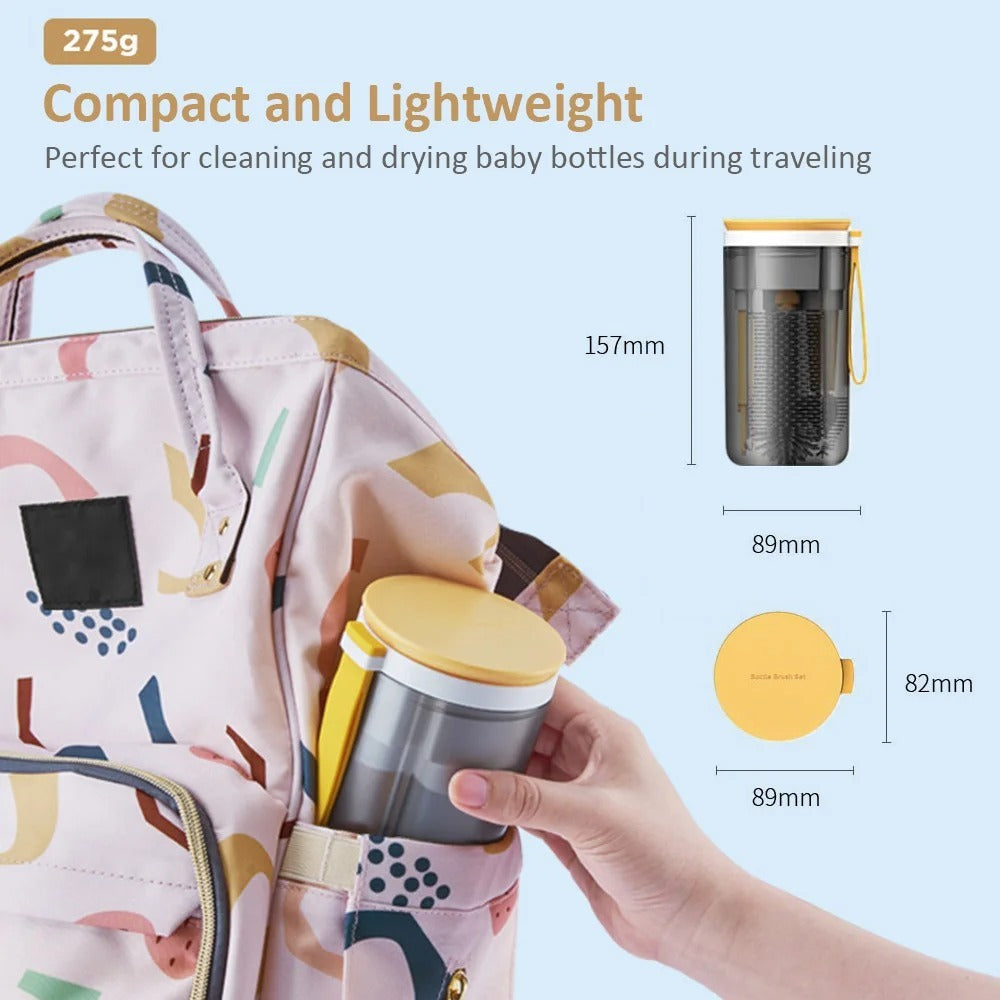 Totora Portable Silicone Baby Bottle Brush Set – Nipple & Bottle Cleaner