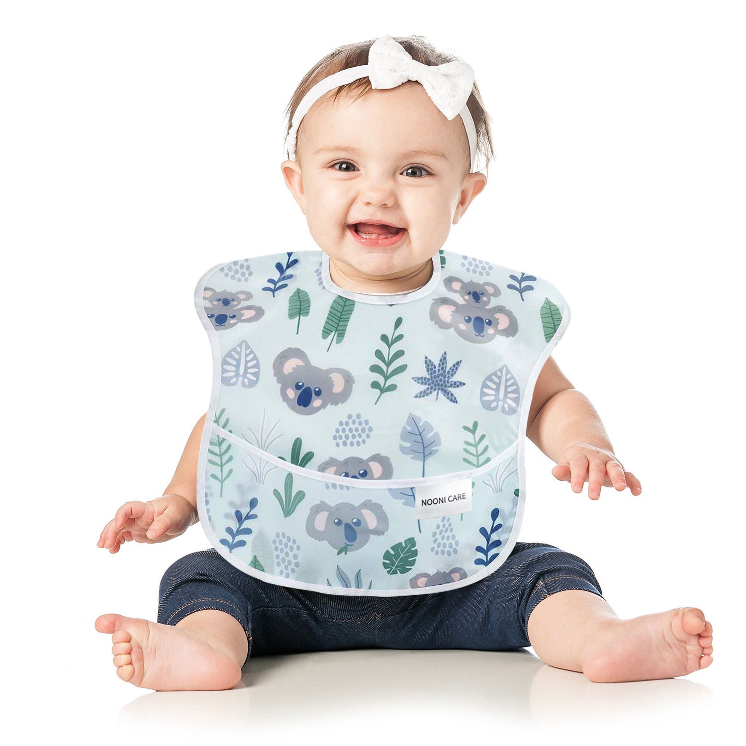 NooniCare Baby Eating Bib – Soft, Waterproof & Easy-Clean Silicone Design | Essential Feeding Accessory for Babies & Toddlers