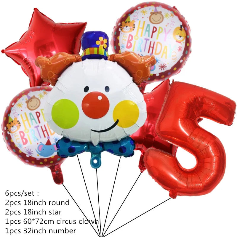 Ultimate Circus Theme Birthday Party Supplies - Disposable Cups, Plates, Banners, Clown Balloons & More!