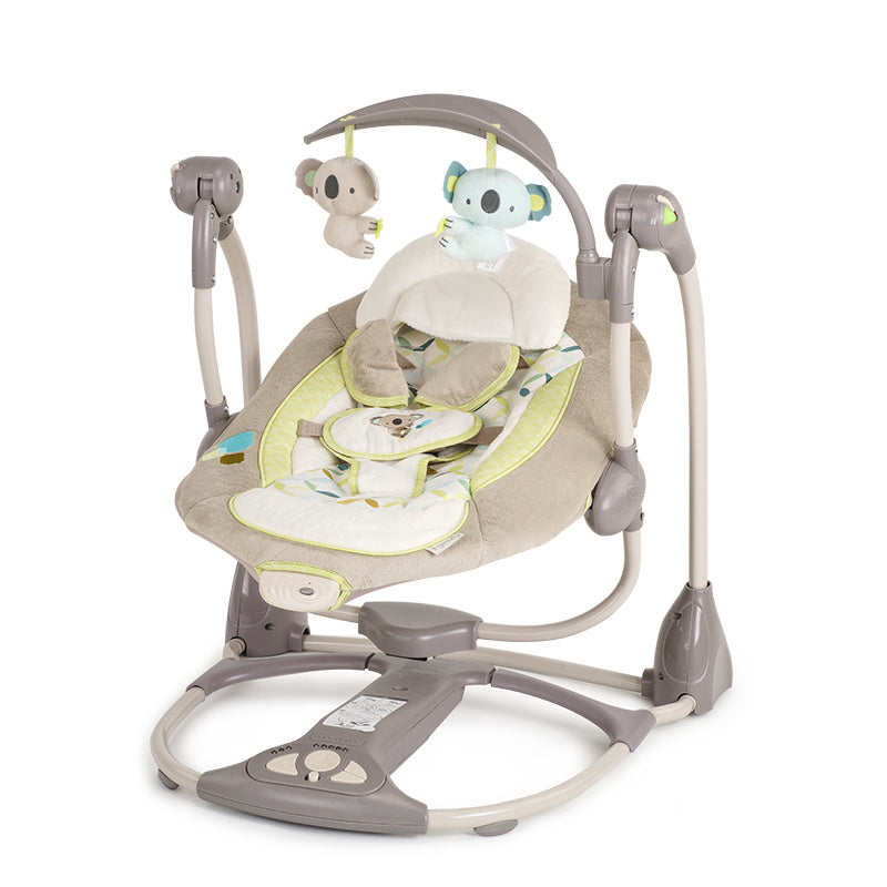 Nestacular Electric Baby Rocking Chair in Cherry Blossom Powder with adjustable settings, music, and motion features.