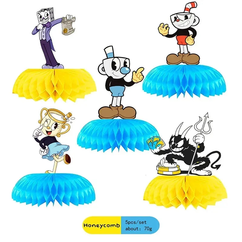 Cuphead Cartoon Birthday Party Supplies - Disposable Cups, Plates, Balloons & Background for Baby Showers & Kids' Celebrations!