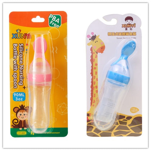 LoomiBaby Leakproof Silicone Baby Spoon Feeder