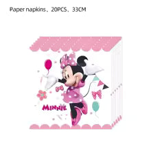 Minnie Mouse Birthday Party Essentials: Disposable Tableware, Balloons, Cups, Plates, and Tablecloth for a Magical Celebration!