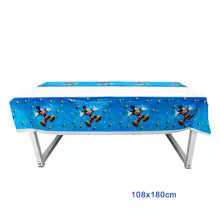 Blue Mickey Mouse Birthday Party Essentials: Disposable Cups, Plates, and Tablecloth for Kids' Celebrations